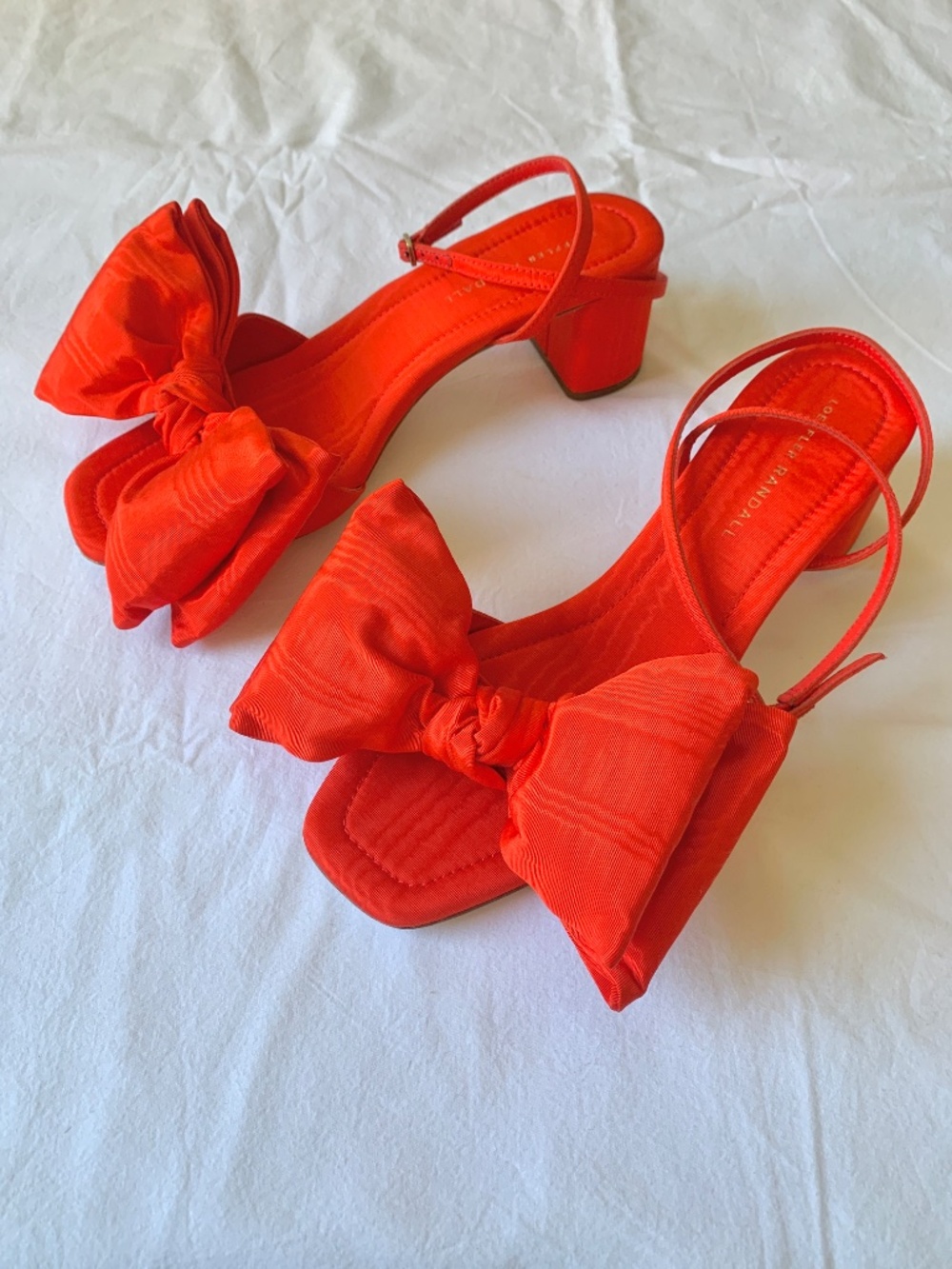 Loeffler Randall Carmen Red Moiré Bow Sandal 9